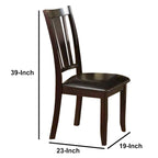Sedia da pranzo in legno di caucciù con seduta imbottita, set da 2 - 39 A x 19 L x 23 P Pollici