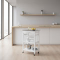 White Stainless Steel Top Kitchen Cart with Drawer and Storage Shelves - 23W x 16D x 34H