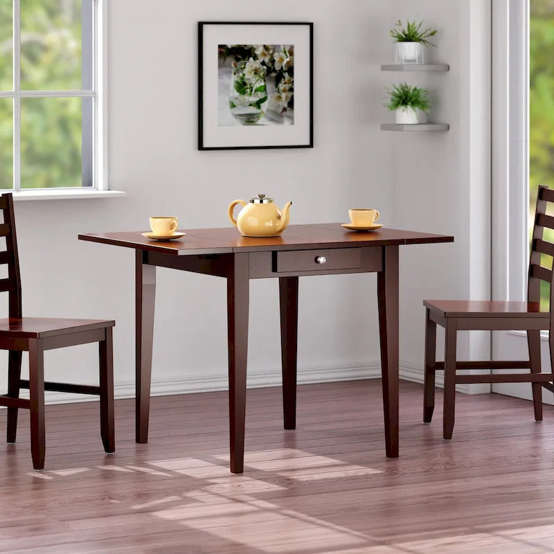  Double Drop Leaf Dining Table, Walnut - 41.73W x 30.55D x 29.13H