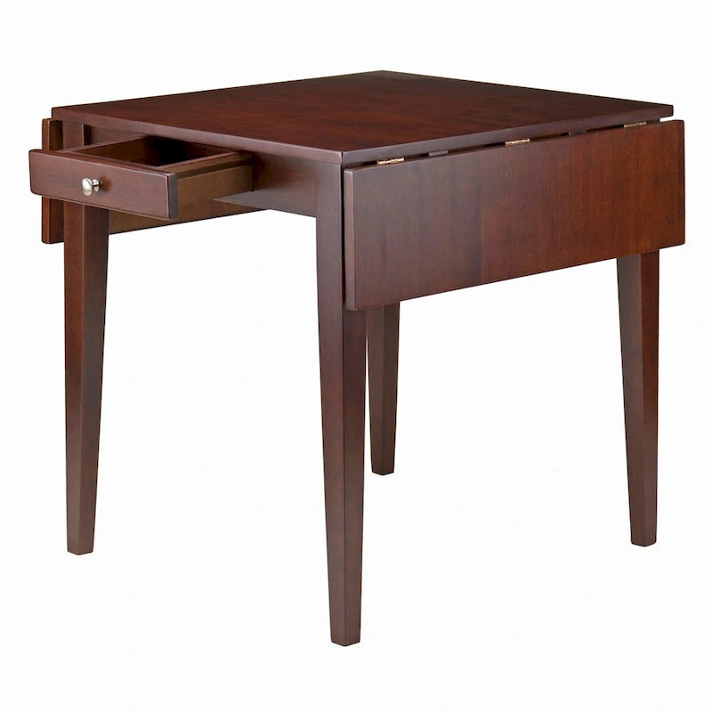 Tavolo da pranzo con doppia anta a ribalta, Noce - 41.73L x 30.55P x 29.13A