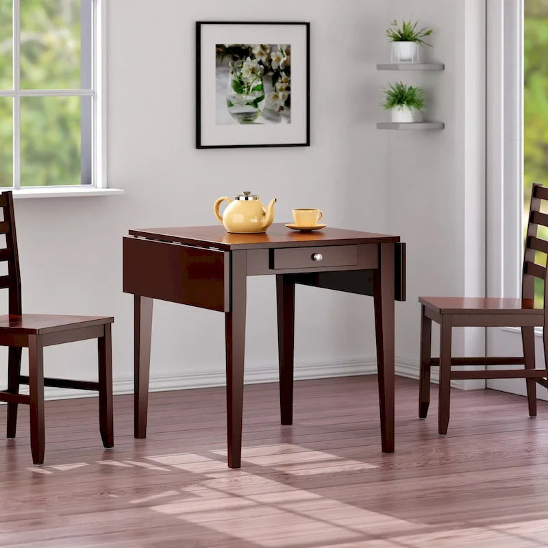 Tavolo da pranzo con doppia anta a ribalta, Noce - 41.73L x 30.55P x 29.13A