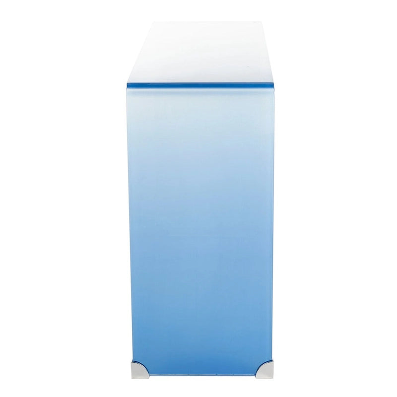 Consolle in vetro Ombre - Trasparente / Blu - 110 x 35 x 75 cm - 110Lx35Px76A
