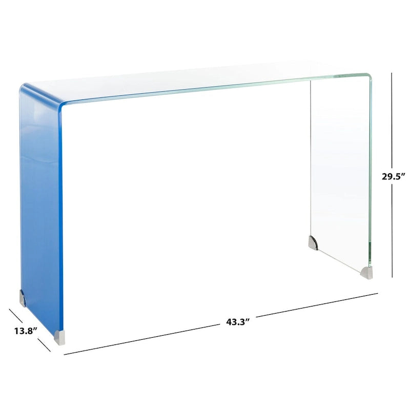 Consolle in vetro Ombre - Trasparente / Blu - 110 x 35 x 75 cm - 110Lx35Px76A