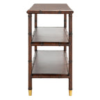 Marrone Scuro/Oro Tavolo Consolle a 2 Ripiani - 42 L x 15,8 P x 29 H - 42Lx16Px29H