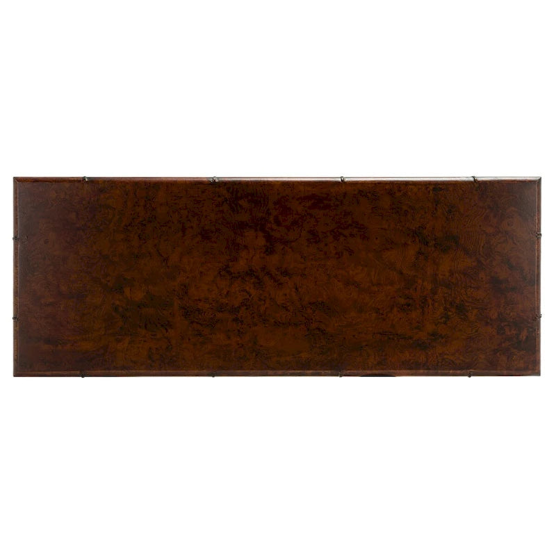 Marrone Scuro/Oro Tavolo Consolle a 2 Ripiani - 42 L x 15,8 P x 29 H - 42Lx16Px29H