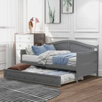Lettino singolo da giorno in pino di alta qualità con letto estraibile, divano letto