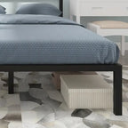 Telaio letto a piattaforma in metallo con testiera