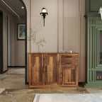 Madia moderna in legno, credenza con 3 ante e 2 cassetti