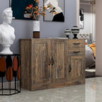 Madia moderna in legno, credenza con 3 ante e 2 cassetti
