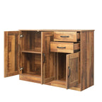 Madia moderna in legno, credenza con 3 ante e 2 cassetti