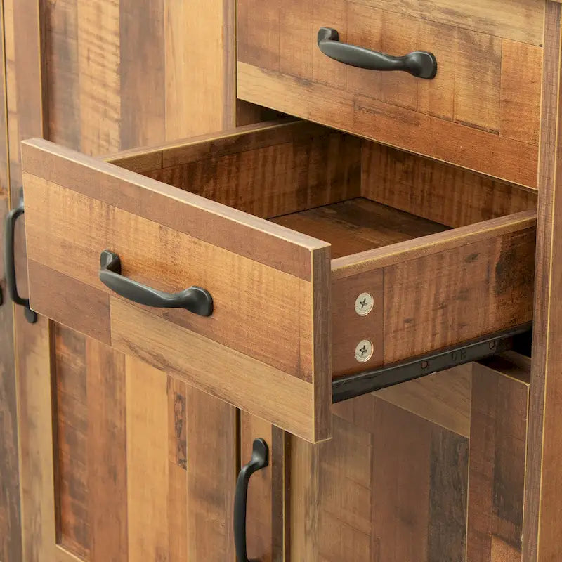 Madia moderna in legno, credenza con 3 ante e 2 cassetti