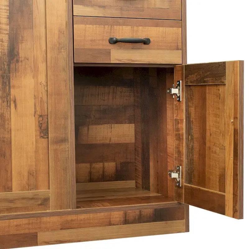 Madia moderna in legno, credenza con 3 ante e 2 cassetti