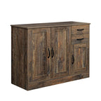 Madia moderna in legno, credenza con 3 ante e 2 cassetti