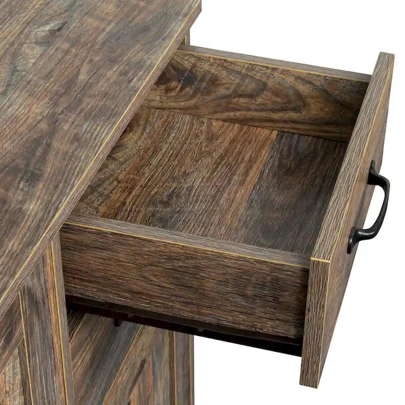 Madia moderna in legno, credenza con 3 ante e 2 cassetti
