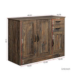Madia moderna in legno, credenza con 3 ante e 2 cassetti