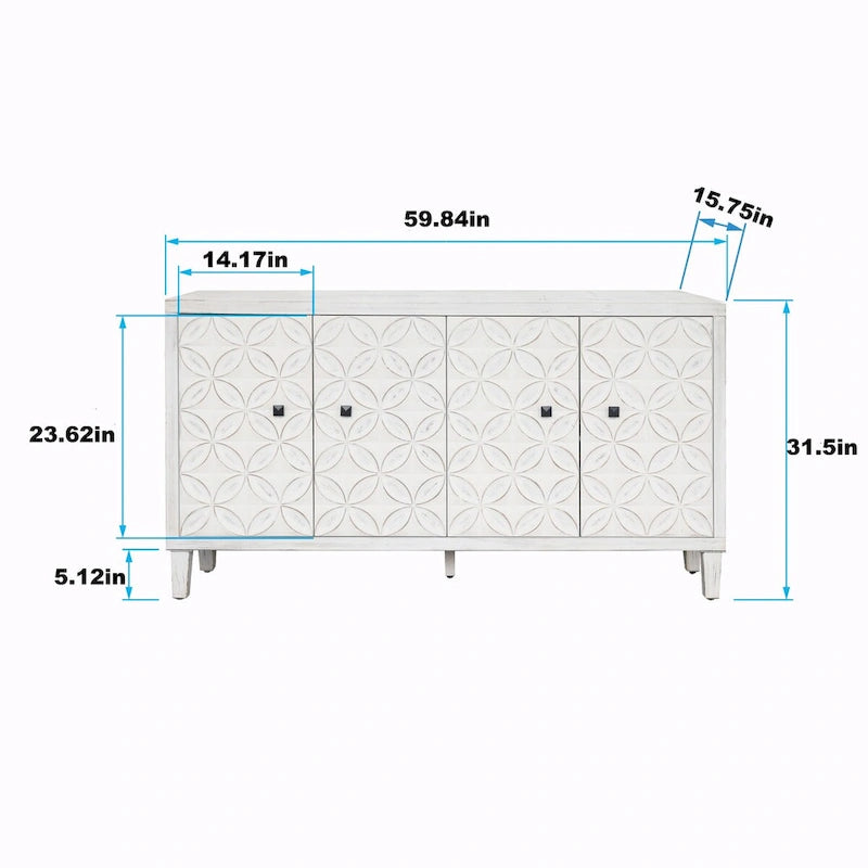Mobile dispensa con 4 ante in legno Mobiletto credenza buffet
