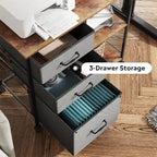Cassettiera Portadocumenti a 3 Cassetti - 15,75P x 29,53L x 26,77H