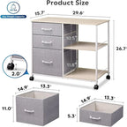 Cassettiera Portadocumenti a 3 Cassetti - 15,75P x 29,53L x 26,77H