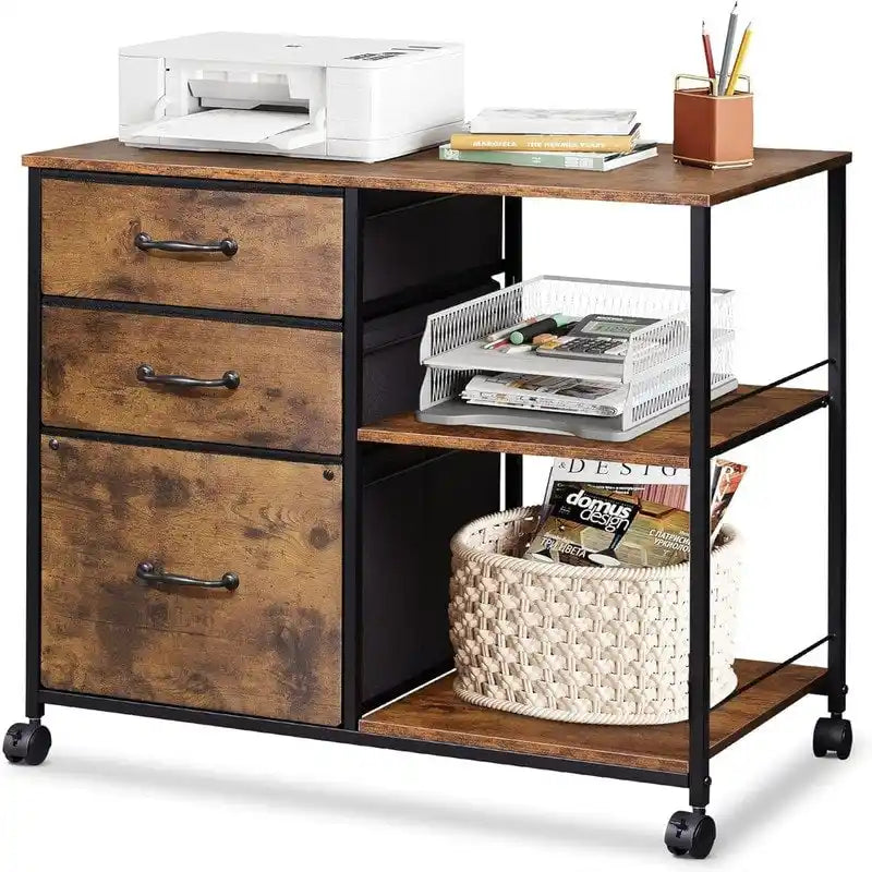 Cassettiera Portadocumenti a 3 Cassetti - 15,75P x 29,53L x 26,77H