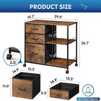 Cassettiera Portadocumenti a 3 Cassetti - 15,75P x 29,53L x 26,77H