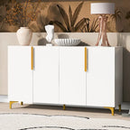 Credenza contenitore di lusso leggera, con finitura lucida e ripiani regolabili