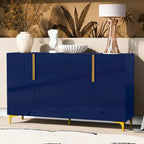 Modern Glossy Finish Light Luxury Storage Cabinet and Adjustable Shelves