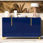 Credenza contenitore di lusso leggera, con finitura lucida e ripiani regolabili