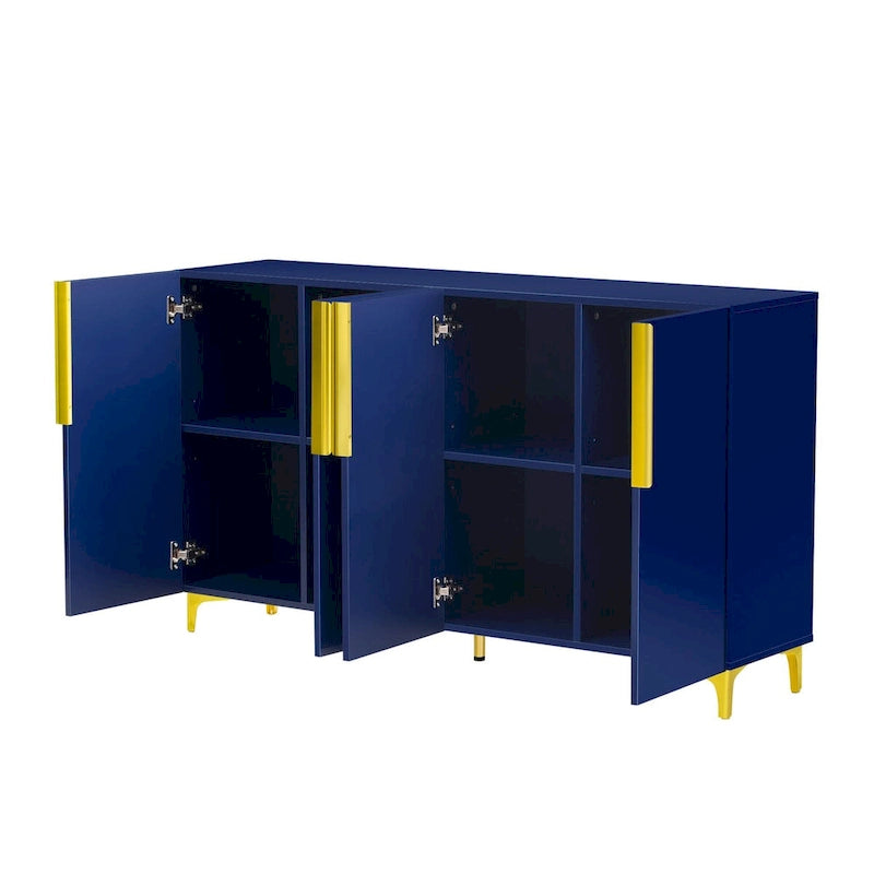 Credenza contenitore di lusso leggera, con finitura lucida e ripiani regolabili