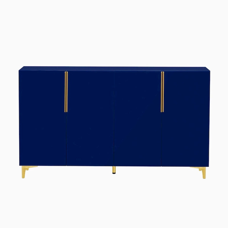 Credenza contenitore di lusso leggera, con finitura lucida e ripiani regolabili