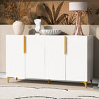 Credenza contenitore di lusso leggera, con finitura lucida e ripiani regolabili