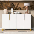Credenza contenitore di lusso leggera, con finitura lucida e ripiani regolabili