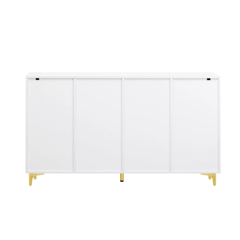 Credenza contenitore di lusso leggera, con finitura lucida e ripiani regolabili