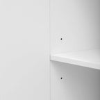 Credenza contenitore di lusso leggera, con finitura lucida e ripiani regolabili