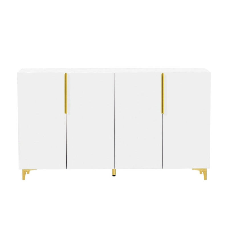 Credenza contenitore di lusso leggera, con finitura lucida e ripiani regolabili
