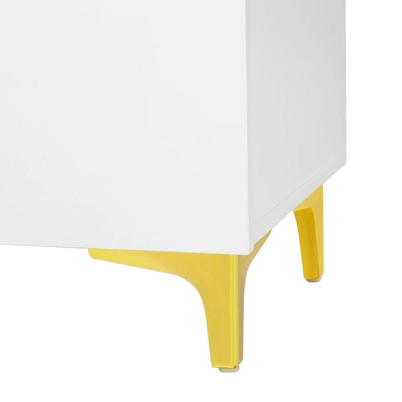 Credenza contenitore di lusso leggera, con finitura lucida e ripiani regolabili