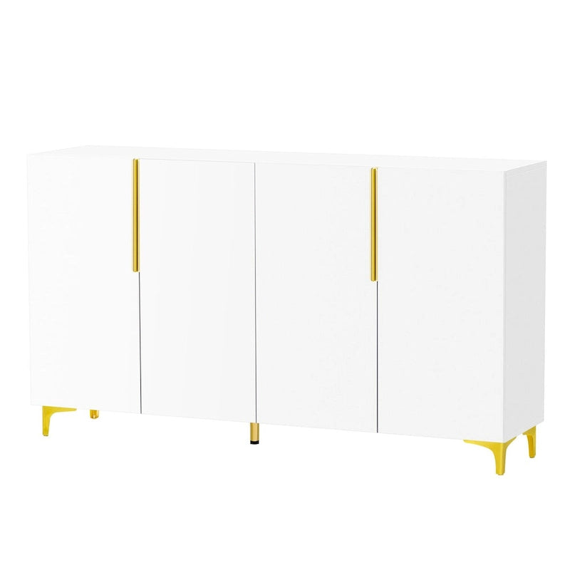 Credenza contenitore di lusso leggera, con finitura lucida e ripiani regolabili