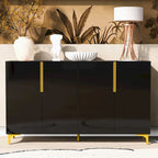 Credenza contenitore di lusso leggera, con finitura lucida e ripiani regolabili