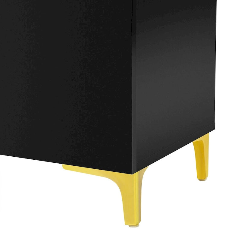 Credenza contenitore di lusso leggera, con finitura lucida e ripiani regolabili