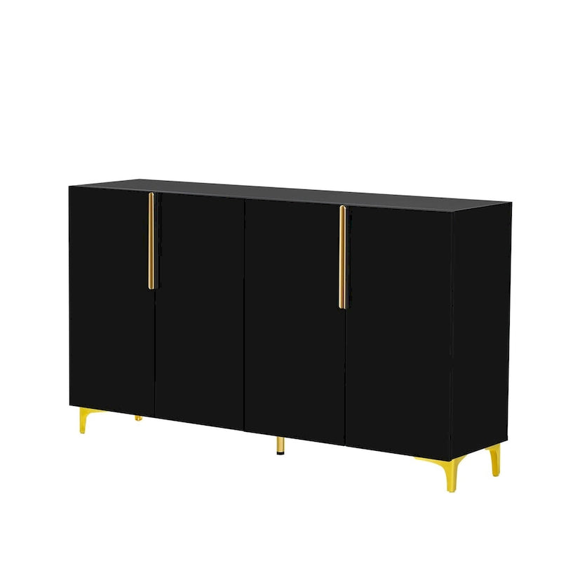 Credenza contenitore di lusso leggera, con finitura lucida e ripiani regolabili