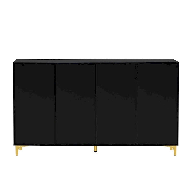 Credenza contenitore di lusso leggera, con finitura lucida e ripiani regolabili