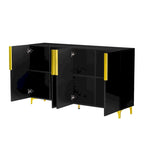 Credenza contenitore di lusso leggera, con finitura lucida e ripiani regolabili