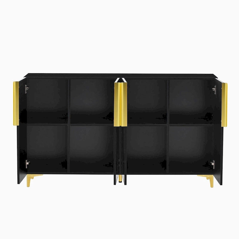 Credenza contenitore di lusso leggera, con finitura lucida e ripiani regolabili