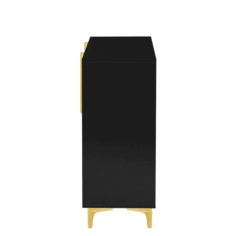Credenza contenitore di lusso leggera, con finitura lucida e ripiani regolabili